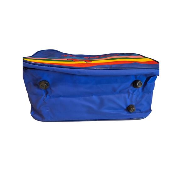 Trafalgar Travel Backpack Shoulder Bag Blue Single Strap 80's VTG Style Rainbow - Picture 14 of 14
